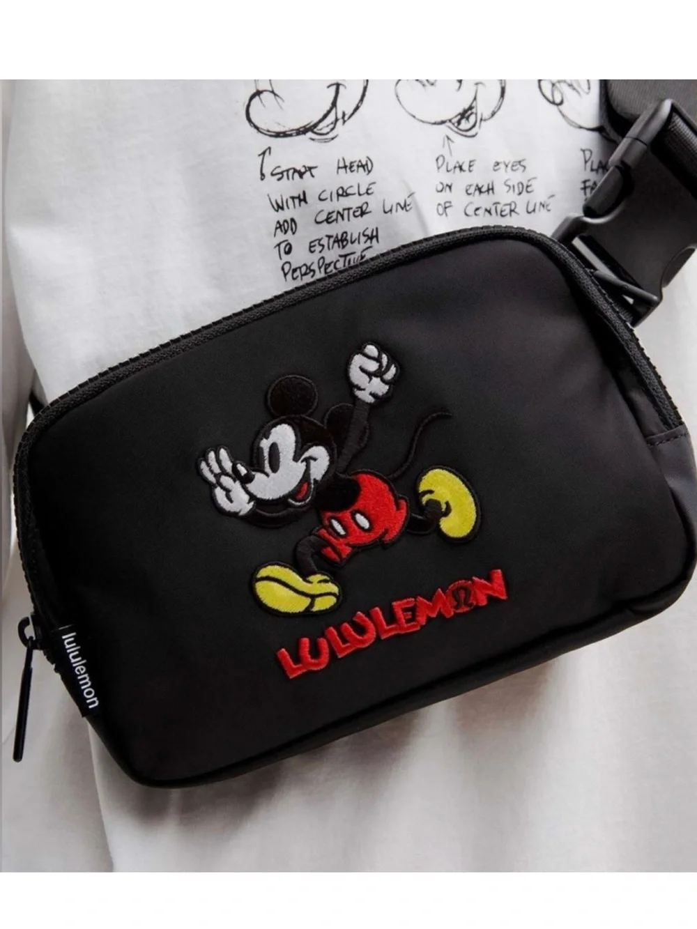 lululemon athletica Disney x lulule Black Crossbody Belt Bag 1L with Mickey